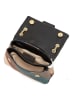 Anna Morellini Leren schoudertas "Bettina" antraciet/bruin/goudkleurig - (B)22 x (H)19 x (D)8cm