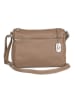 Anna Morellini Leder-Umhängetasche "Orlanda" in Taupe - (B)29 x (H)23 x (T)12 cm