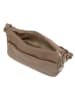 Anna Morellini Leder-Umhängetasche "Orlanda" in Taupe - (B)29 x (H)23 x (T)12 cm