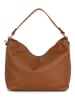 Anna Morellini Leder-Schultertasche "Ricciarda" in Hellbraun - (B)35 x (H)24 x (T)10 cm