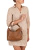 Anna Morellini Leder-Schultertasche "Ricciarda" in Hellbraun - (B)35 x (H)24 x (T)10 cm