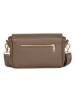 Anna Morellini Leder-Umhängetasche "Terina" in Taupe - (B)24 x (H)16 x (T)6,5 cm