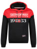 Geographical Norway Hoodie "Greg" in Schwarz/ Rot