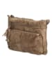 HIDE & STITCHES Leren schoudertas beige - (B)23 x (H)17 x (D)3 cm