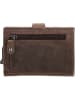 HIDE & STITCHES Leder-Geldbörse "Idaho" in Dunkelbraun - (B)10 x (H)8 x (T)1,5 cm
