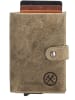 HIDE & STITCHES Leder-Geldbörse in Taupe - (B)8 x (H)10 x (T)1,5 cm