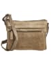 HIDE & STITCHES Leder-Umhängetasche in Taupe - (B)23 x (H)17 x (T)5 cm