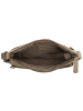 HIDE & STITCHES Leder-Umhängetasche in Taupe - (B)23 x (H)17 x (T)5 cm