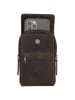 HIDE & STITCHES Leren smartphonetas bruin - (B)17 x (H)10 x (D)1,5 cm