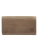 HIDE & STITCHES Leder-Geldbörse in Taupe - (B)15,3 x (H)9 x (T)3 cm