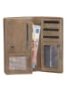 HIDE & STITCHES Leder-Geldbörse in Taupe - (B)15,3 x (H)9 x (T)3 cm