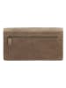 HIDE & STITCHES Leder-Geldbörse in Taupe - (B)15,3 x (H)9 x (T)3 cm