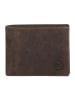 HIDE & STITCHES Leder-Geldbörse in Braun - (B)12 x (H)9,5 x (T)2 cm