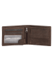 HIDE & STITCHES Leren portemonnee bruin - (B)12 x (H)9,5 x (D)2 cm