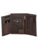 HIDE & STITCHES Leder-Geldbörse in Braun - (B)9 x (H)12 x (T)2 cm