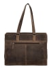 HIDE & STITCHES Skórzana torba w kolorze brązowym na laptopa  - 34,5 x 24,5 x 9,5 cm