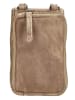 HIDE & STITCHES Leren smartphonetas beige - (B)10 x (H)17 x (D)2 cm