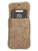 HIDE & STITCHES Leren smartphonetas beige - (B)10 x (H)17 x (D)2 cm