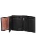 HIDE & STITCHES Leren portemonnee zwart - (B)10 x (H)8 x (D)1,5 cm