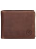 HIDE & STITCHES Leren portemonnee lichtbruin - (B)8 x (H)10 x (D)1,5 cm