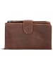 HIDE & STITCHES Leder-Geldbörse in Hellbraun - (B)17 x (H)10 x (T)2 cm