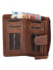 HIDE & STITCHES Leder-Geldbörse in Hellbraun - (B)17 x (H)10 x (T)2 cm