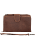 HIDE & STITCHES Leder-Geldbörse in Hellbraun - (B)17 x (H)10 x (T)2 cm