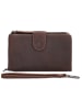 HIDE & STITCHES Leder-Geldbörse in Braun - (B)17 x (H)10 x (T)2 cm