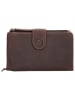 HIDE & STITCHES Leder-Geldbörse in Braun - (B)17 x (H)10 x (T)2 cm