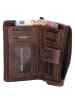 HIDE & STITCHES Leren portemonnee bruin - (B)17 x (H)10 x (D)2 cm