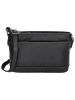 HIDE & STITCHES Leren schoudertas zwart - (B)21,5 x (H)14 x (D)6,5 cm