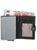 HIDE & STITCHES Leren portemonnee zwart - (B)7,5 x (H)10,5 x (D)1 cm