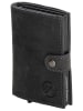 HIDE & STITCHES Leren portemonnee zwart - (B)7,5 x (H)10,5 x (D)1 cm