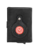 HIDE & STITCHES Skórzany portfel w kolorze czarnym - 7,5 x 10,5 x 1 cm