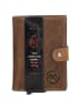 HIDE & STITCHES Leder-Geldbörse in Hellbraun - (B)7,5 x (H)10,5 x (T)1 cm