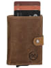HIDE & STITCHES Leren portemonnee lichtbruin - (B)7,5 x (H)10,5 x (D)1 cm
