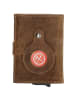 HIDE & STITCHES Leder-Geldbörse in Hellbraun - (B)7,5 x (H)10,5 x (T)1 cm