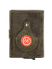 HIDE & STITCHES Leder-Geldbörse in Braun - (B)7,5 x (H)10,5 x (T)1 cm