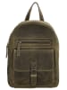 HIDE & STITCHES Leren rugzak kaki - (B)20,5 x (H)28,5 x (D)11 cm
