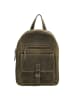 HIDE & STITCHES Skórzany plecak w kolorze khaki - 20,5 x 28,5 x 11 cm