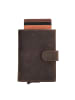 HIDE & STITCHES Skórzany portfel w kolorze brązowym - 8 x 10 x 2 cm