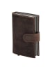 HIDE & STITCHES Leder-Geldbörse in Braun - (B)8 x (H)10 x (T)2 cm