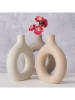 Boltze 3-delige set: vazen "Lanyo" beige/crème/lichtbruin - (H)12 cm