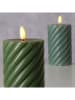 Boltze Świece LED (2 szt.) "Wrap" w kolorze zielonym - wys. 12,5 x Ø 7,5 cm