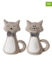 Boltze 2er-Set: Türstopper "Kitty" in Hellbraun - (H)31 cm