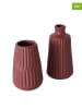 Boltze 2er-Set: Vasen "Esko" in Bordeaux - (H)18 cm