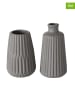 Boltze 2er-Set: Vasen "Esko" in Grau - (H)18 cm