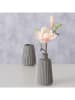 Boltze 2er-Set: Vasen "Esko" in Grau - (H)18 cm