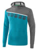 erima Hoodie "5-C" turquoise/grijs