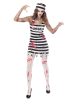 Carnival Party 2-delig kostuum "Zombie Convict" zwart/wit